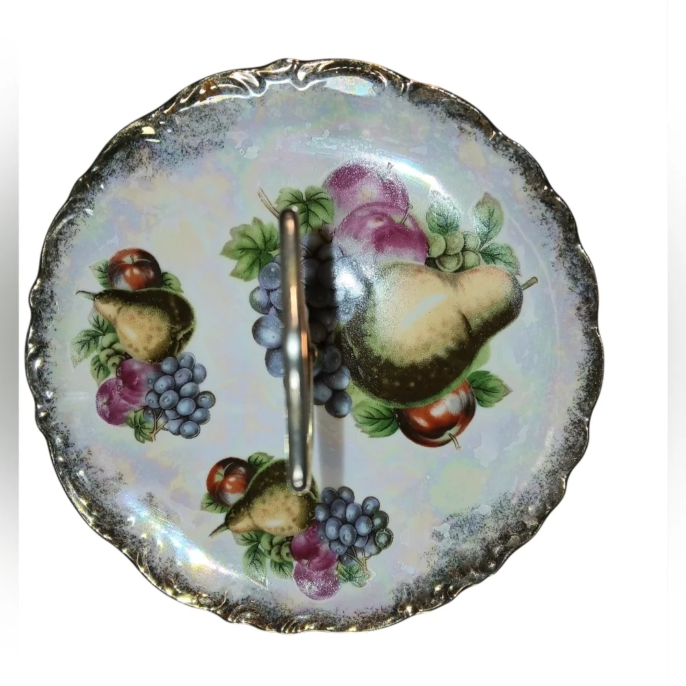 Vintage Hollywood Regency 2 Tier Porcelain Serving Dish